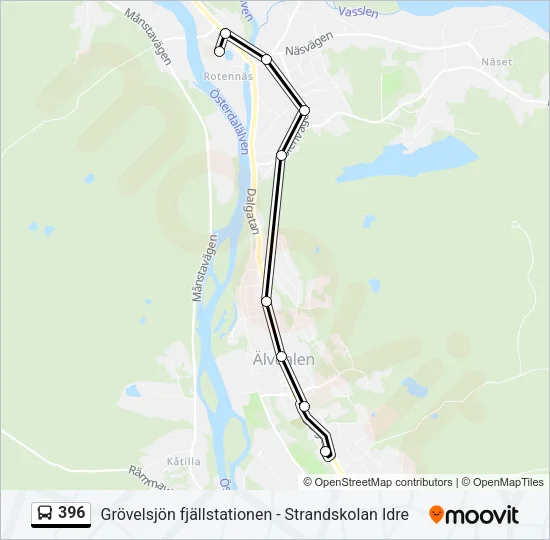 396 Bus Line Map