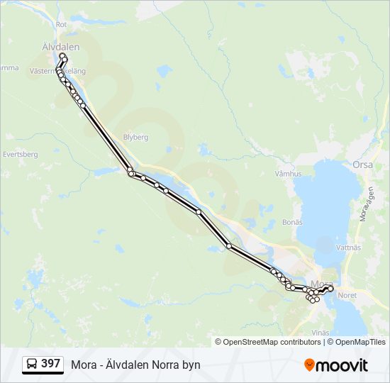 397 bus Line Map