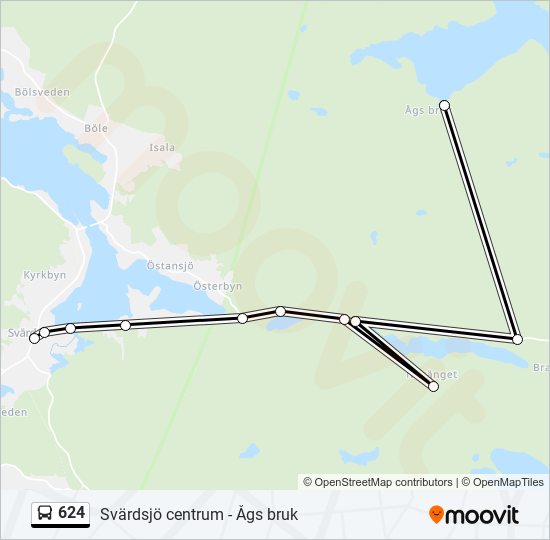 624 bus Line Map