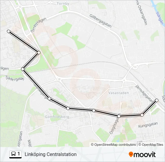 1 Bus Line Map