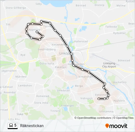5 Bus Line Map