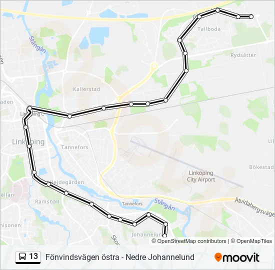 13 Bus Line Map