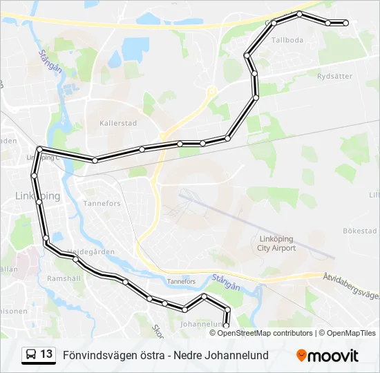 13 Bus Line Map