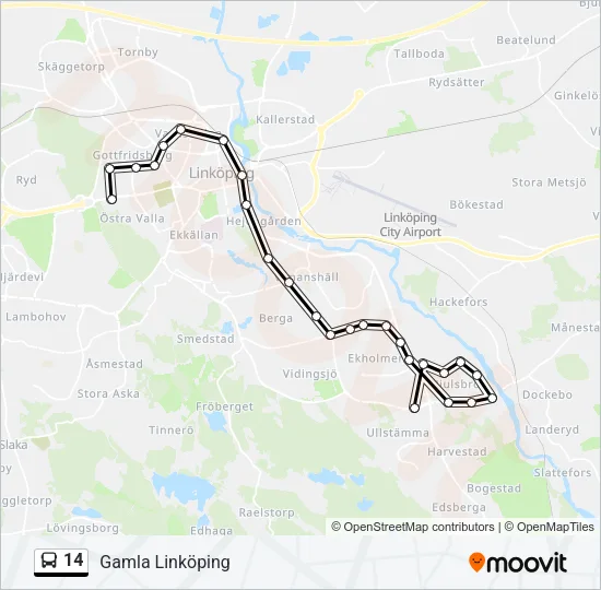 14 Bus Line Map