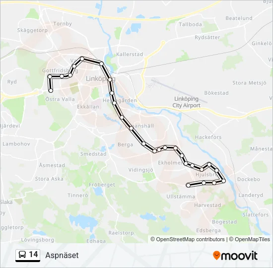 14 Bus Line Map