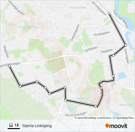 18 Bus Line Map