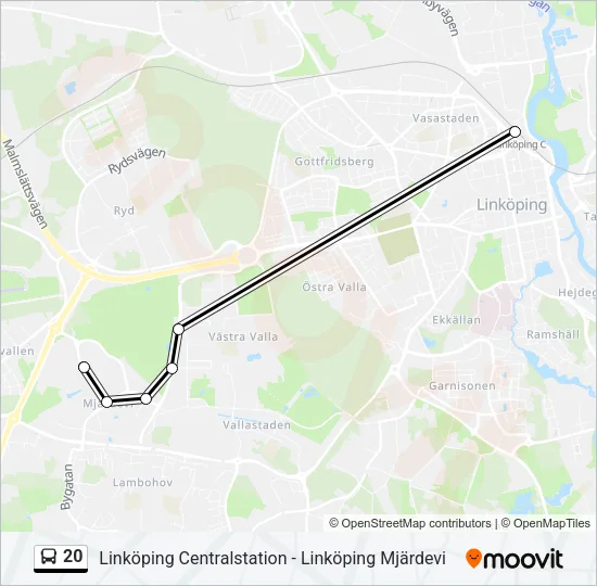 20 Bus Line Map