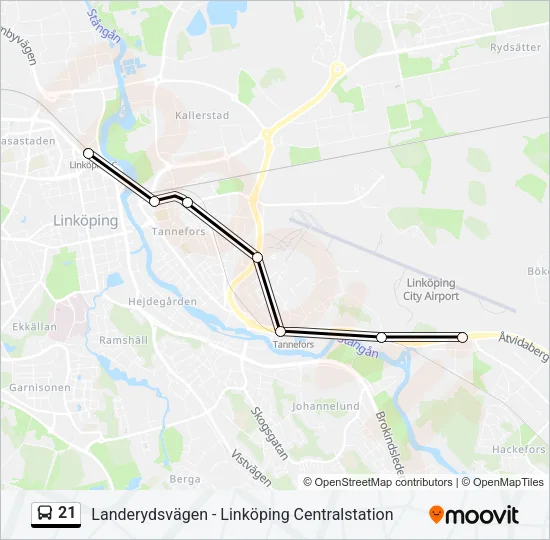 21 Bus Line Map
