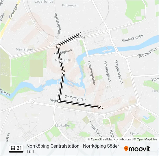 21 Bus Line Map