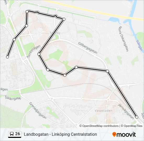 26 Bus Line Map