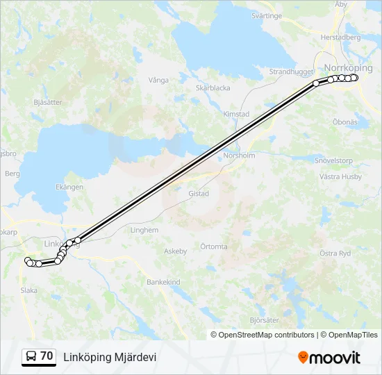 70 Bus Line Map