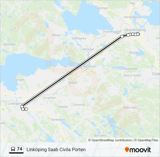 74 Bus Line Map