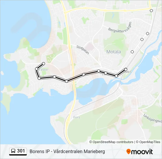 301 Bus Line Map