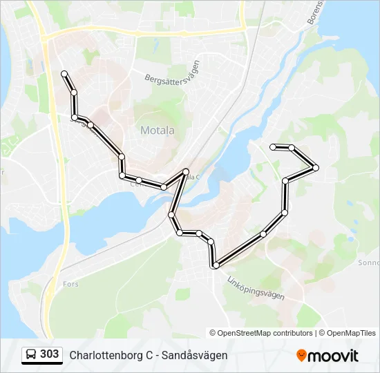 303 Bus Line Map