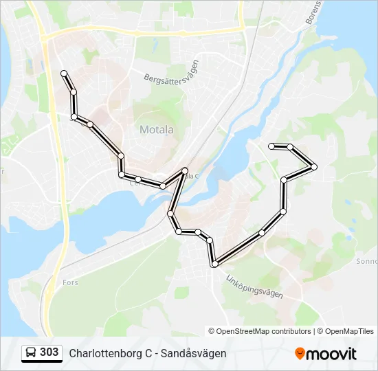 303 Bus Line Map
