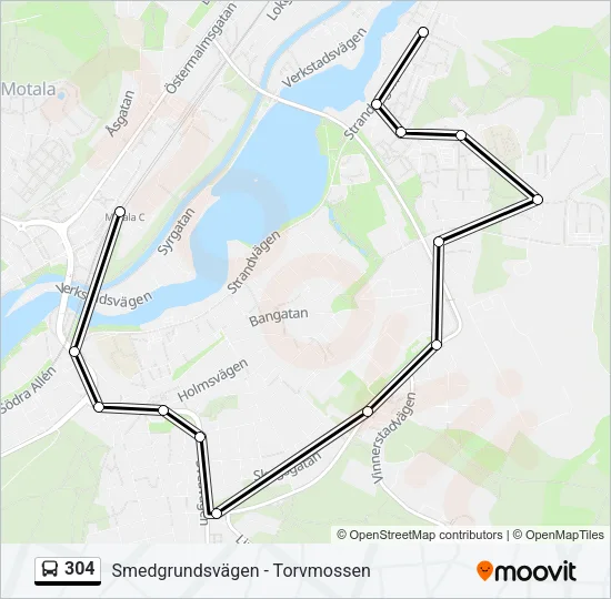 304 Bus Line Map