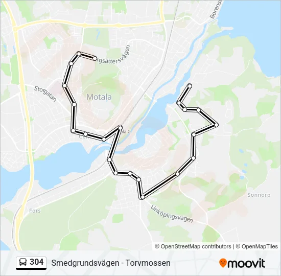 304 Bus Line Map