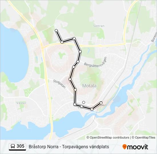 305 Bus Line Map