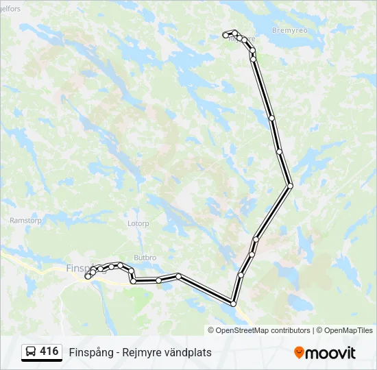 416 Bus Line Map