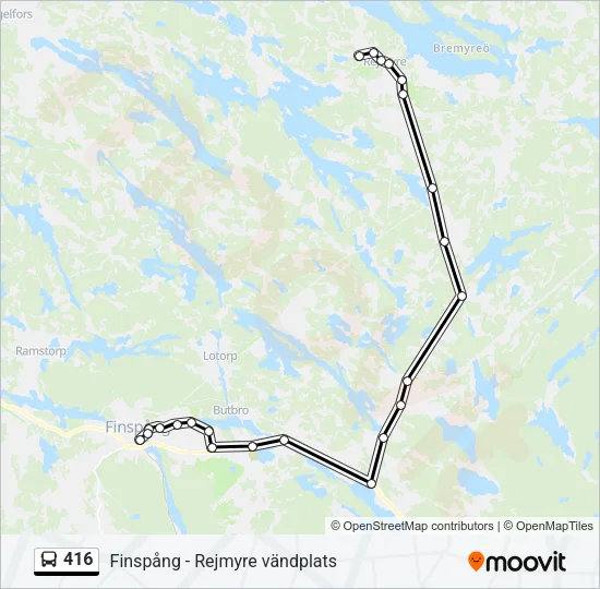 416 Bus Line Map