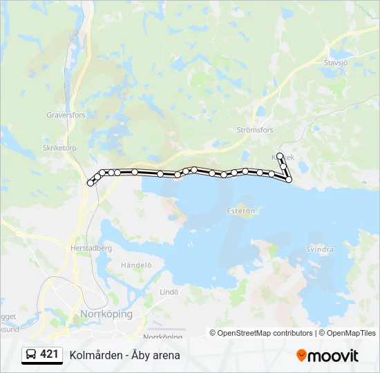 421 Bus Line Map