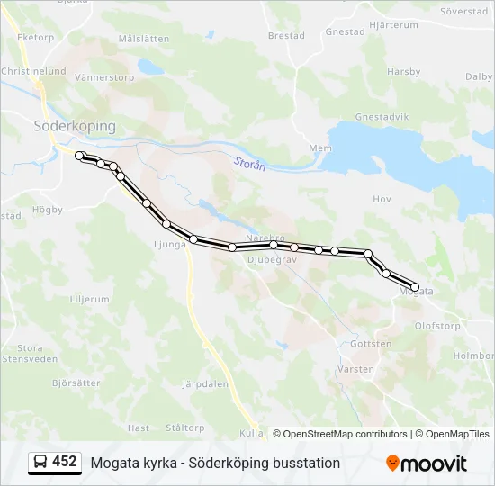 452 Bus Line Map