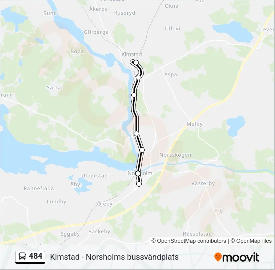 484 Bus Line Map