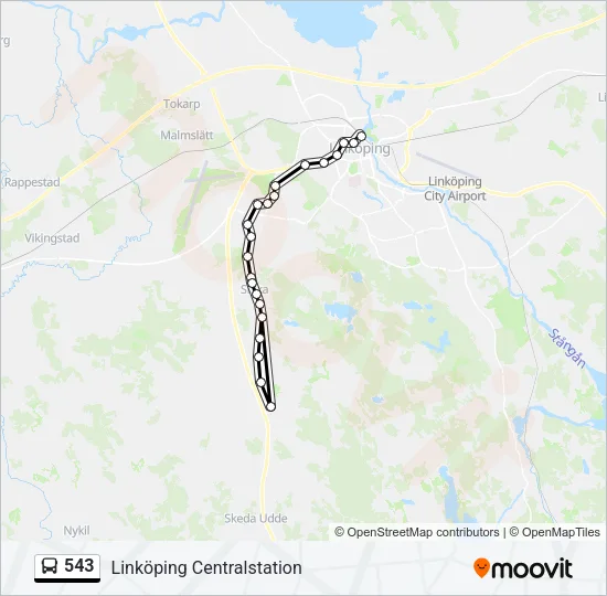 543 Bus Line Map