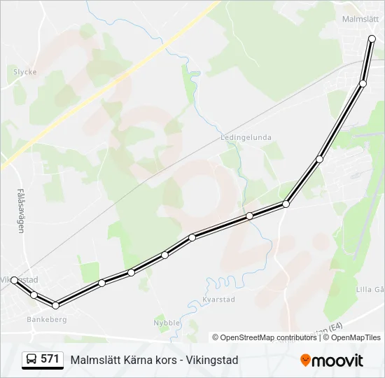 571 Bus Line Map
