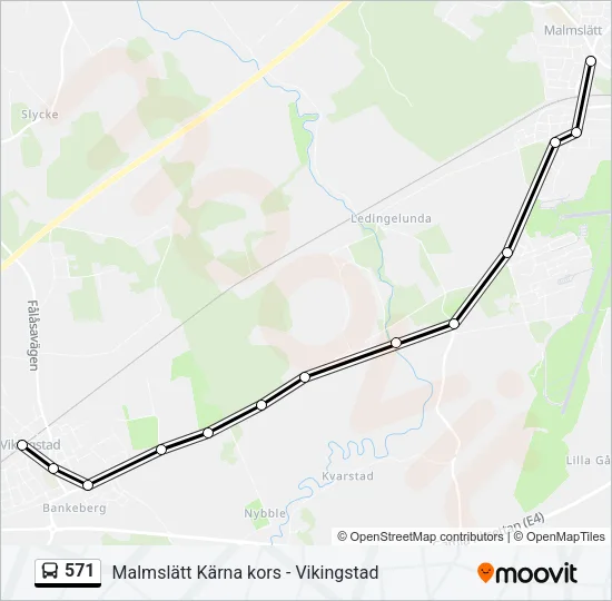 571 Bus Line Map