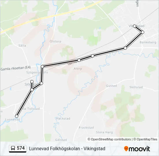 574 Bus Line Map