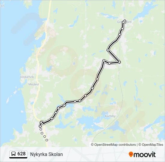 628 Bus Line Map