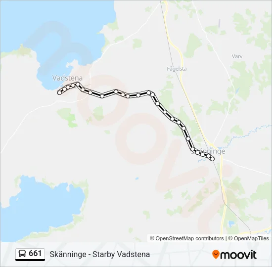 661 Bus Line Map