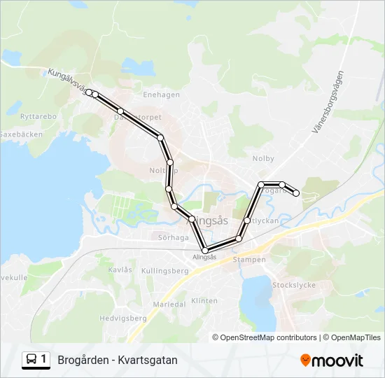 1 Bus Line Map