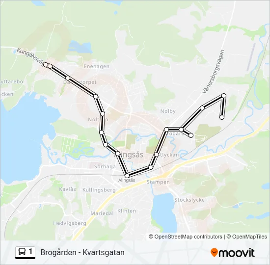 1 Bus Line Map