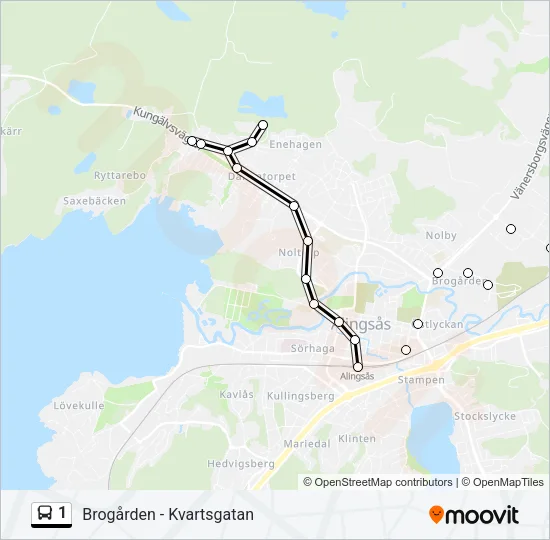 1 Bus Line Map