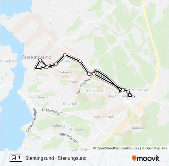 1 Bus Line Map
