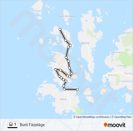 1 bus Line Map