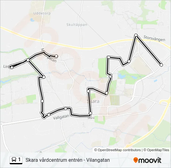 1 Bus Line Map