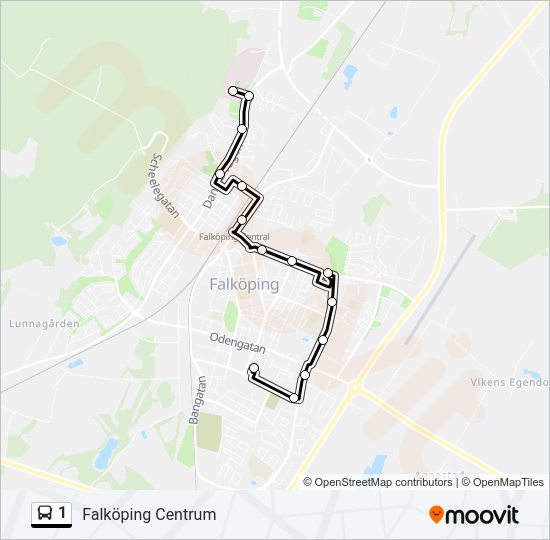 1 bus Line Map