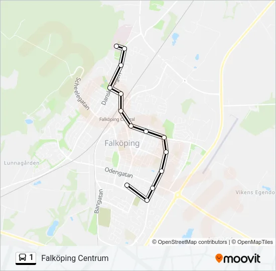 1 Bus Line Map