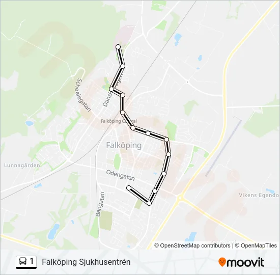 1 Bus Line Map