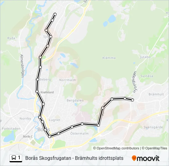 1 Bus Line Map
