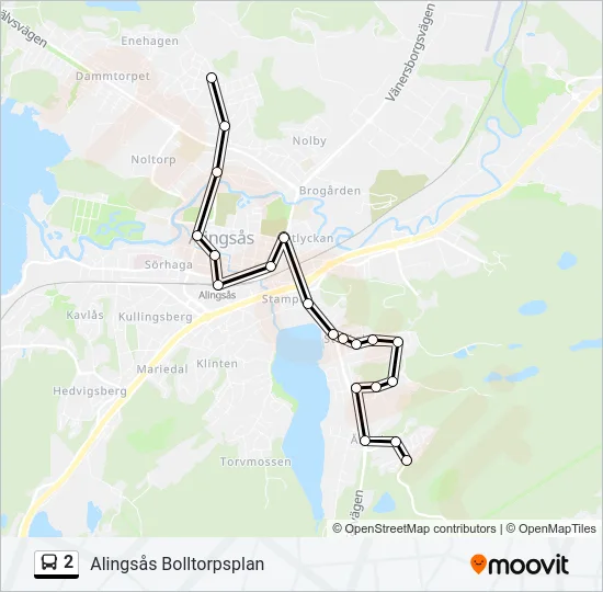 2 Bus Line Map