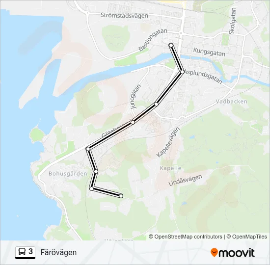 3 Bus Line Map