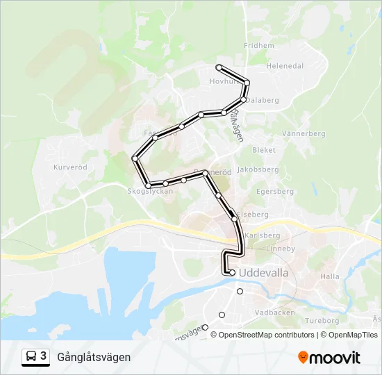3 Bus Line Map