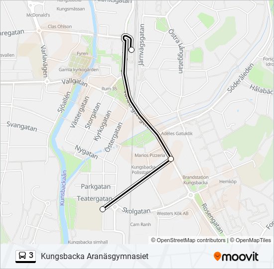 3 Buss Line Map