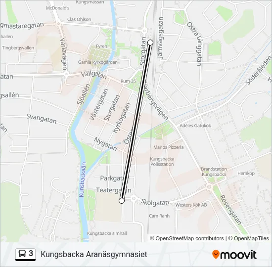 3 Bus Line Map