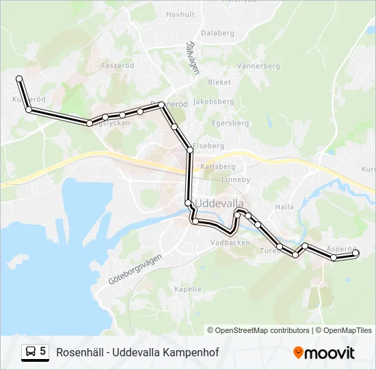 5 Bus Line Map