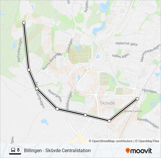 8 bus Line Map